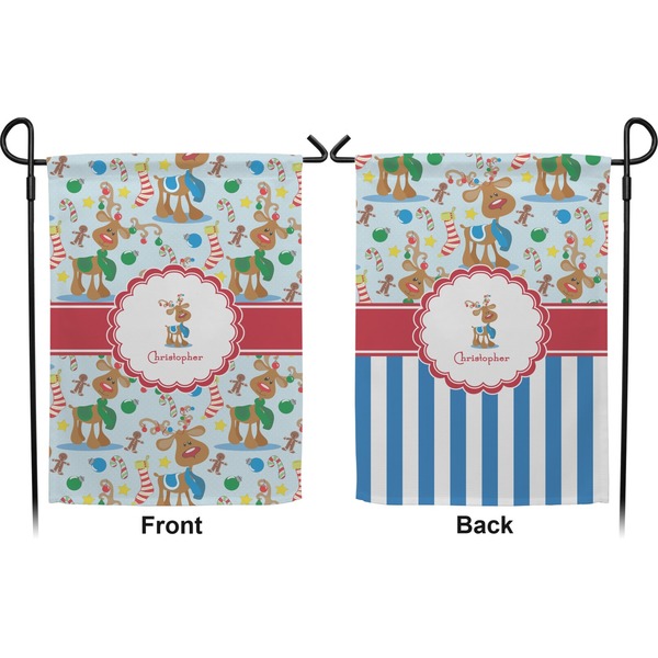 Reindeer Garden Flag - Double Sided Front and Back