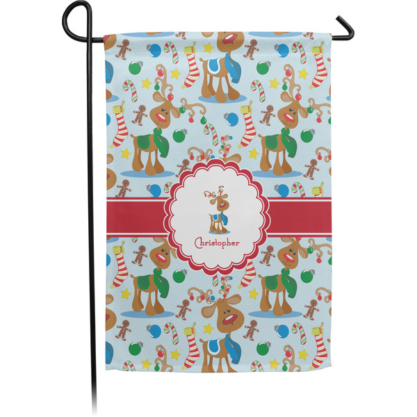 Custom Reindeer Small Garden Flag - Single Sided w/ Name or Text