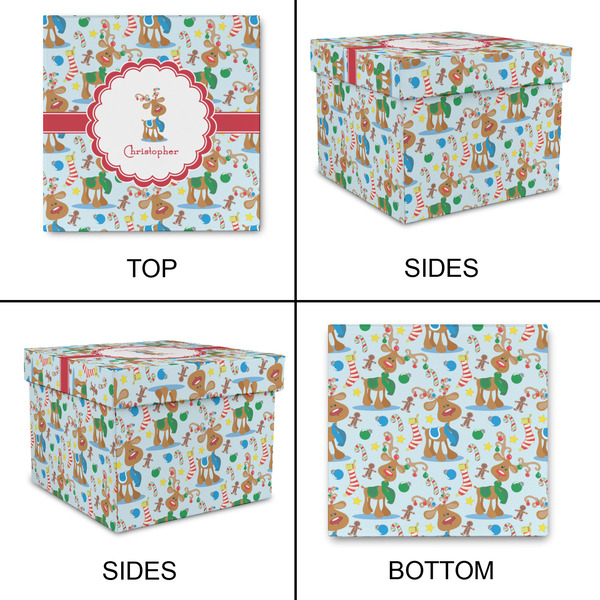 Reindeer Gift Boxes with Lid - Canvas Wrapped - Large - Approval