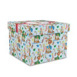 Reindeer Gift Box with Lid - Canvas Wrapped - Medium (Personalized)