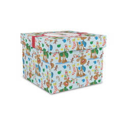 Reindeer Gift Box with Lid - Canvas Wrapped - Small (Personalized)