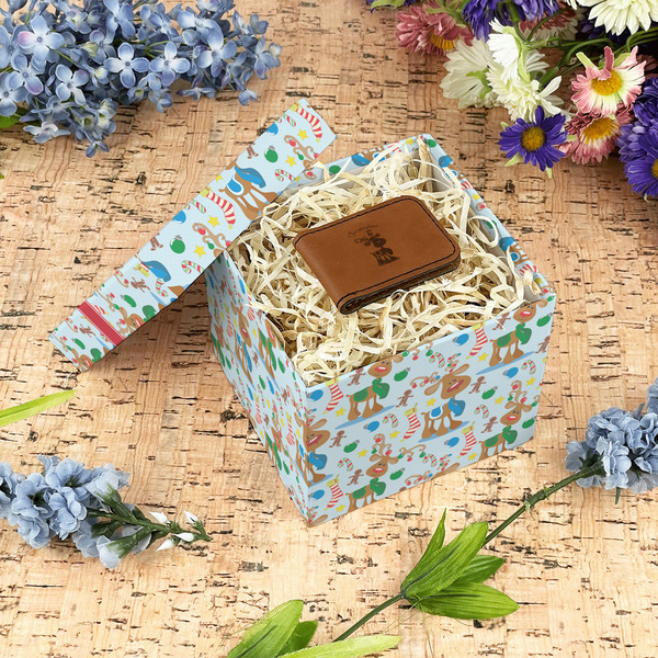 Reindeer Gift Boxes with Lid - Canvas Wrapped - Small - In Context