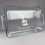 Reindeer Glass Baking and Cake Dish (Personalized)