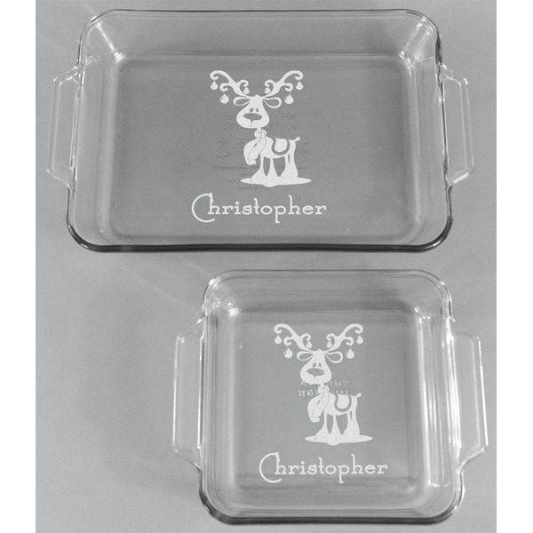 Reindeer Glass Baking Dish Set - FRONT