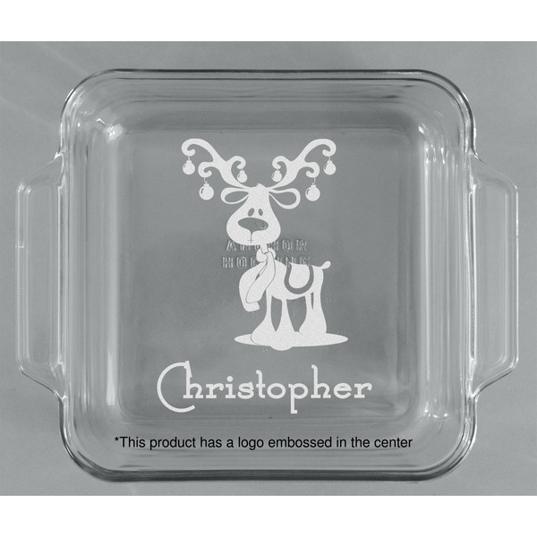 Reindeer Glass Cake Dish - APPROVAL (8x8)