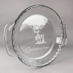 Reindeer Glass Pie Dish - 9.5in Round (Personalized)