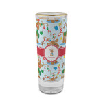 Reindeer 2 oz Shot Glass -  Glass with Gold Rim - Set of 4 (Personalized)