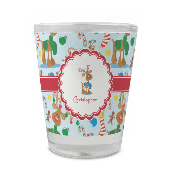 Custom Reindeer Glass Shot Glass - 1.5 oz - Set of 4 (Personalized)