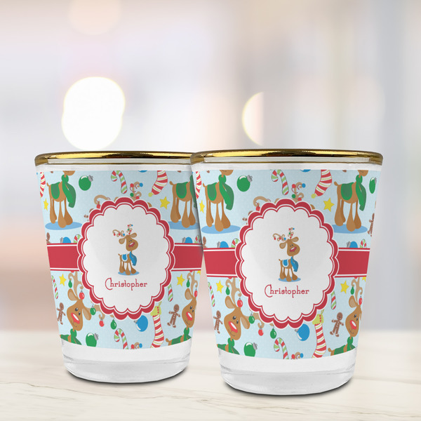 Reindeer Glass Shot Glass - with gold rim - LIFESTYLE