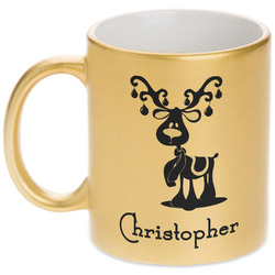 Reindeer Metallic Gold Mug (Personalized)