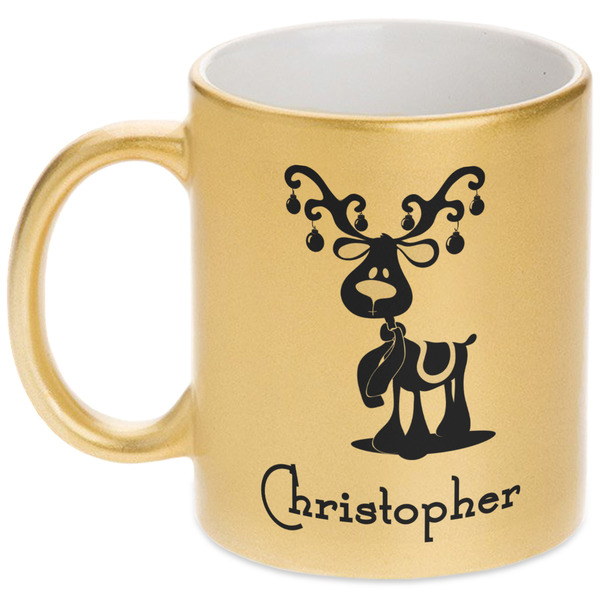 Custom Reindeer Metallic Mug (Personalized)