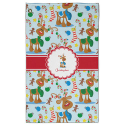 Reindeer Golf Towel - Poly-Cotton Blend w/ Name or Text