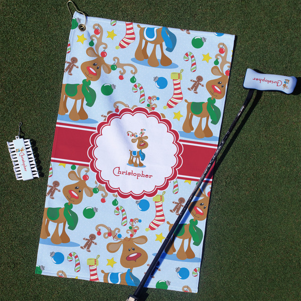 Custom Reindeer Golf Towel Gift Set (Personalized)