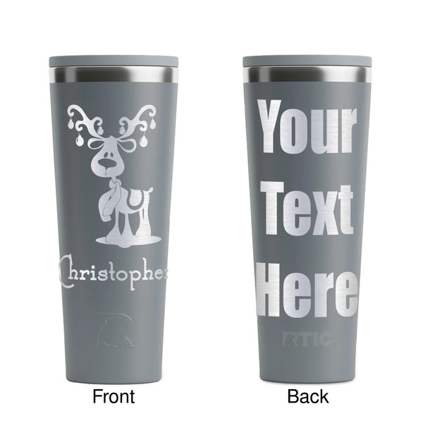 Reindeer Grey RTIC Everyday Tumbler - 28 oz. - Front and Back