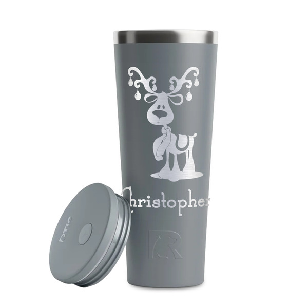 Reindeer Grey RTIC Everyday Tumbler - 28 oz. - Lid Off
