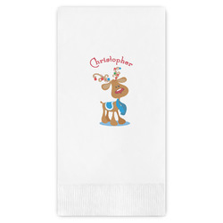 Reindeer Guest Napkins - Full Color - Embossed Edge (Personalized)