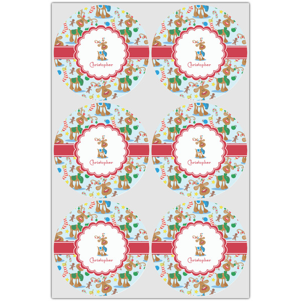 Reindeer Icing Circle - Large - Set of 6