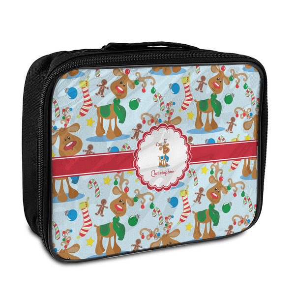 Custom Reindeer Insulated Lunch Bag (Personalized)