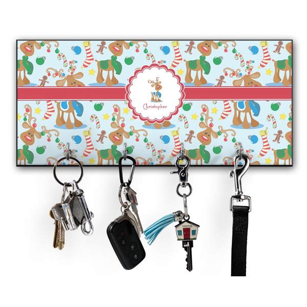 Custom Reindeer Key Hanger w/ 4 Hooks w/ Graphics and Text