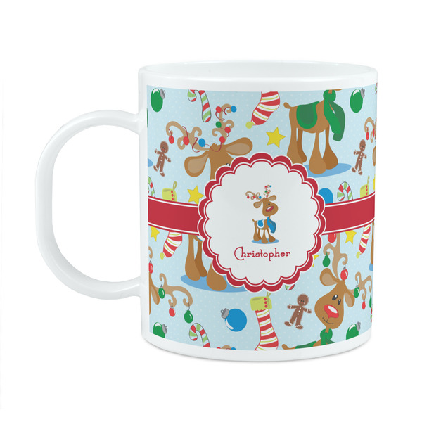 Custom Reindeer Plastic Kids Mug (Personalized)