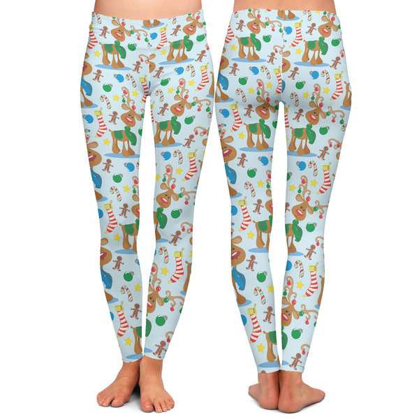 Reindeer Ladies Leggings - Front and Back