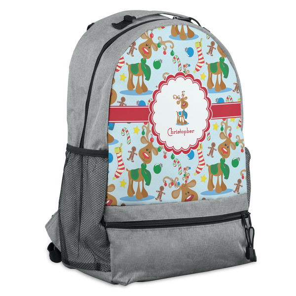 Custom Reindeer Backpack - Grey (Personalized)