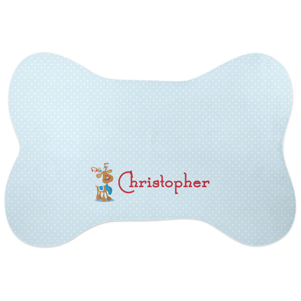 Custom Reindeer Bone Shaped Dog Food Mat (Personalized)
