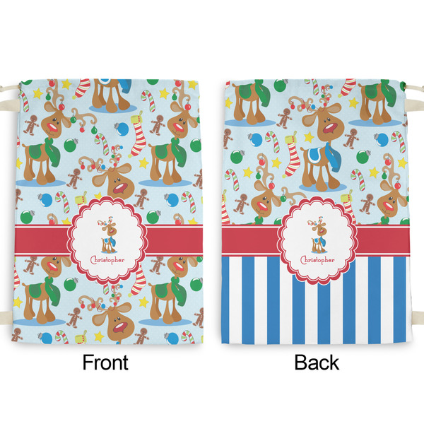 Reindeer Large Laundry Bag - Front & Back View