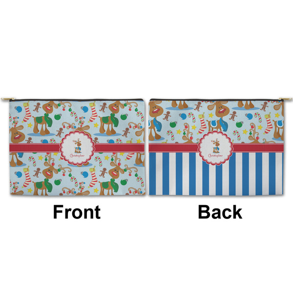Reindeer Large Zipper Pouch Approval (Front and Back)