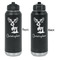 Reindeer Laser Engraved Water Bottles - Front & Back Engraving - Front & Back View
