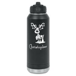 Reindeer Water Bottles - Laser Engraved - Front & Back (Personalized)