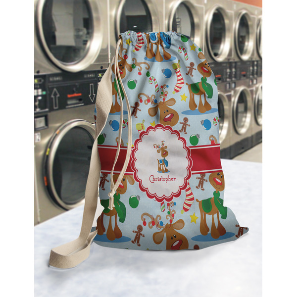 Reindeer Laundry Bag in Laundromat