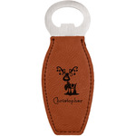 Reindeer Leatherette Bottle Opener - Single Sided (Personalized)
