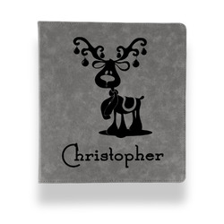 Reindeer Leather Binder - 1" - Grey (Personalized)