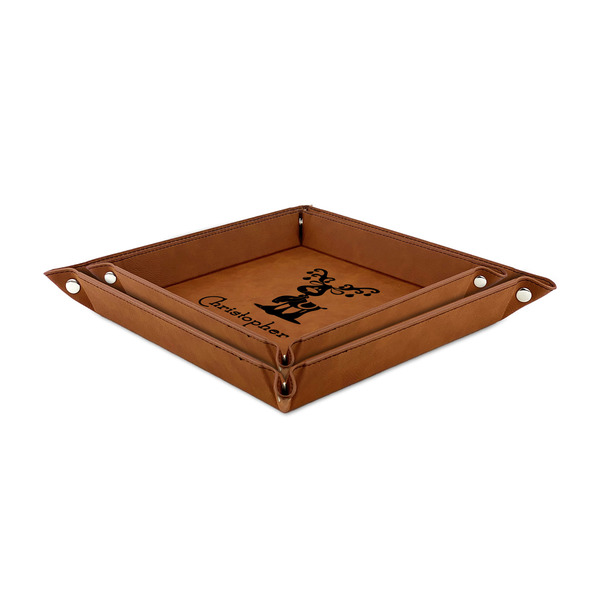 Reindeer Leather Valet Trays - TRAYS STACKED (both trays)