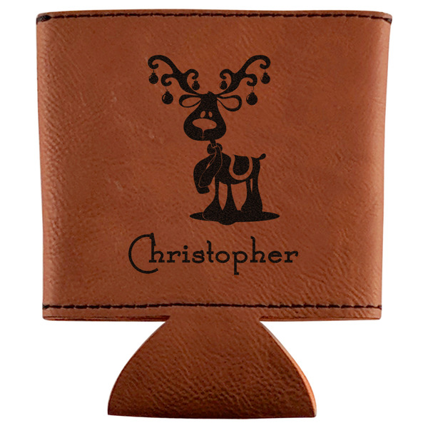 Custom Reindeer Leatherette Can Sleeve (Personalized)