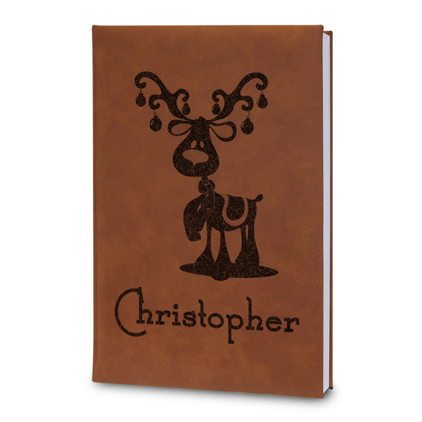 Custom Reindeer Leatherette Journal - Large - Double Sided (Personalized)