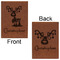 Reindeer Leatherette Journals - Large - Double Sided - Front & Back View