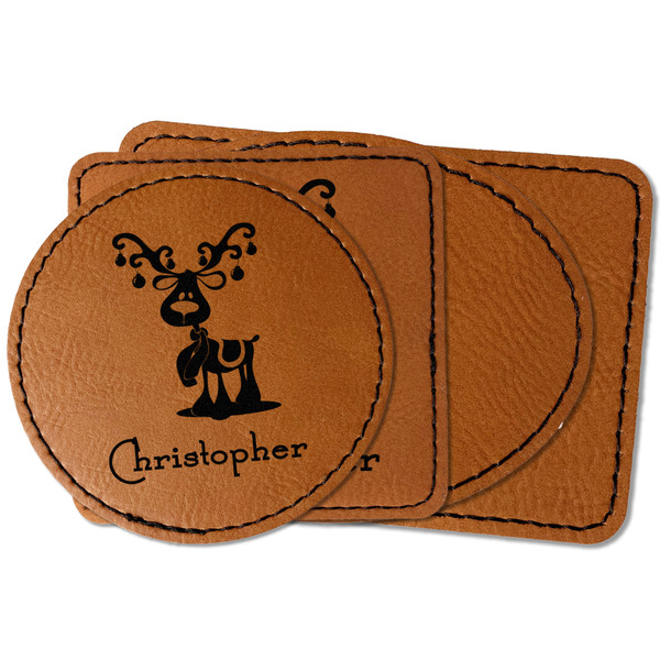 Custom Reindeer Faux Leather Iron On Patch (Personalized)