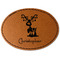 Reindeer Faux Leather Iron On Patch - Oval (Personalized)