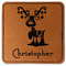 Reindeer Faux Leather Iron On Patch - Square (Personalized)