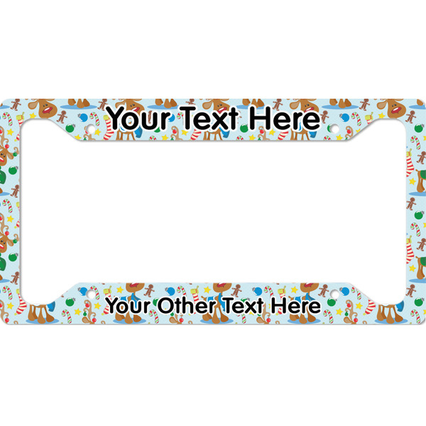 Custom Reindeer License Plate Frame - Style A (Personalized)