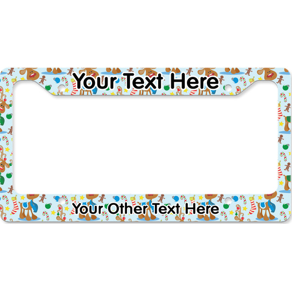 Custom Reindeer License Plate Frame - Style B (Personalized)