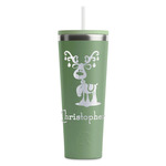Reindeer RTIC Everyday Tumbler with Straw - 28oz - Light Green - Single-Sided (Personalized)