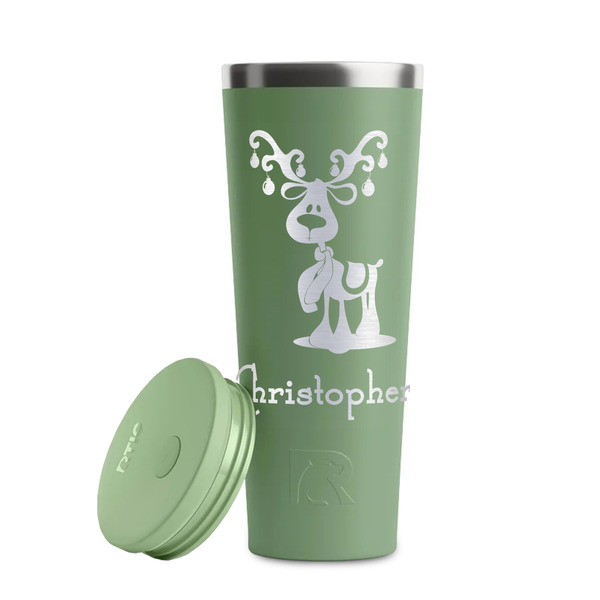 Reindeer Light Green RTIC Everyday Tumbler - 28 oz. - Lid Off