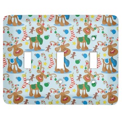 Reindeer Light Switch Cover (3 Toggle Plate)