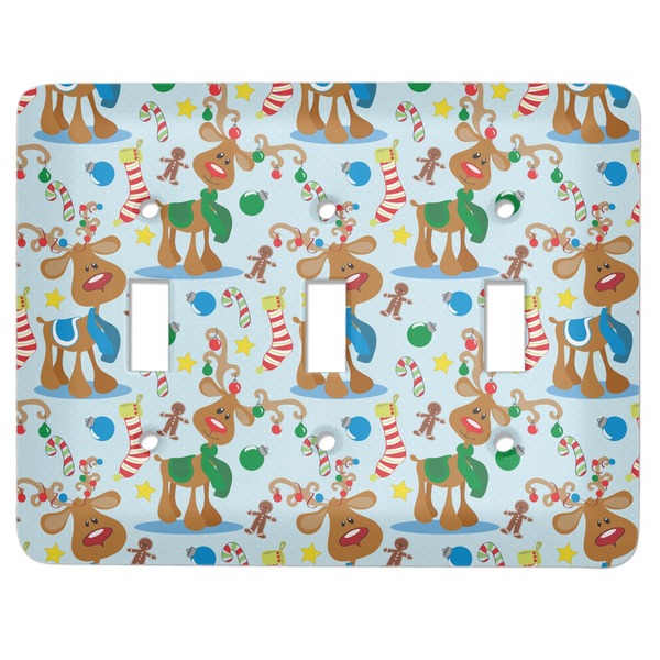 Custom Reindeer Light Switch Cover (3 Toggle Plate)