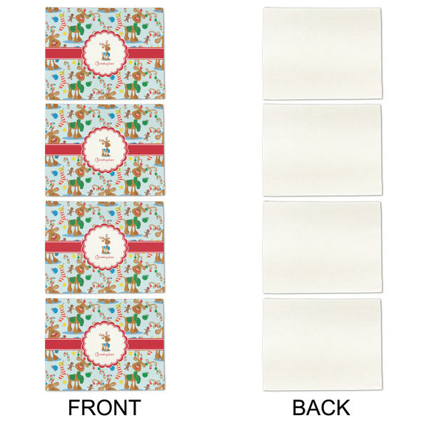 Reindeer Linen Placemat - APPROVAL Set of 4 (single sided)