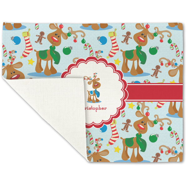 Reindeer Linen Placemat - Folded Corner (single side)