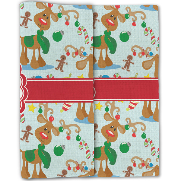 Reindeer Linen Placemat - Folded Half (double sided)